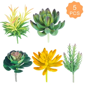 

Lovely Artificial Plants with Pot Simulation Succulents Mini Bonsai Potted Placed Green Fake Plants Table Decoration Hot Sale