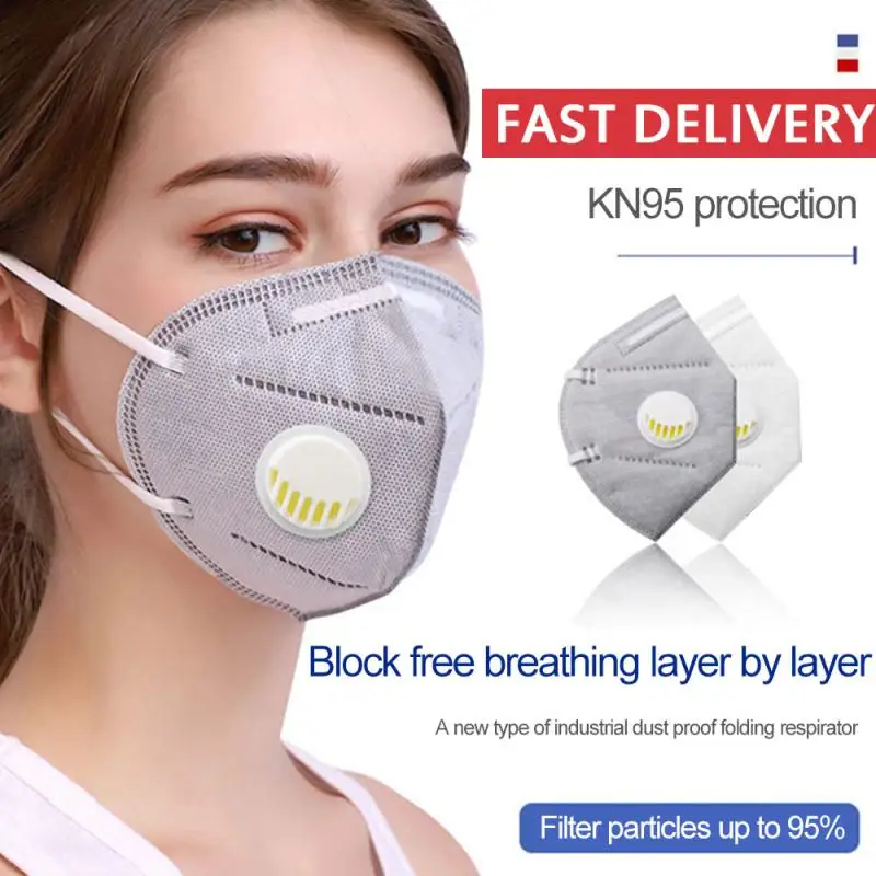 

1PC Dropship Reusable N95 Anti Dust Mask with Valve Respirator Masks Cotton Unisex Mouth Muffle Breathable Protective Mask