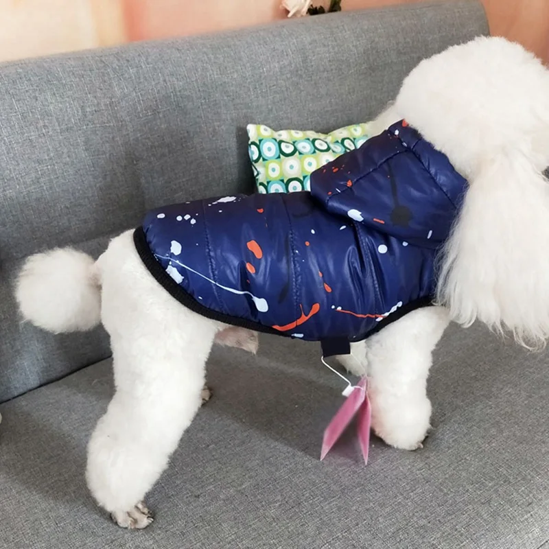 Одежда для домашних животных, собак, теплый костюм с капюшоном Водонепроницаемый утепленная лыжная куртка для малых и средних собак свитер для собаки куртка для собак