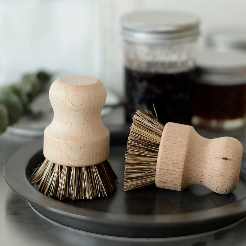 

Portable Scrubbing Heat Resistant Washing Pot Brush Bowl Durable Dish Cleaning Tool Skillet Wooden Handle Kitchen Supplies
