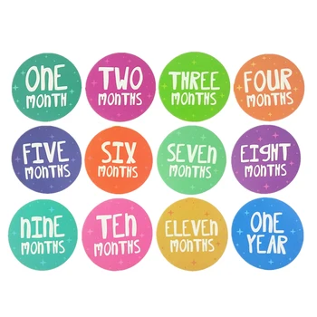 

12 Month Sticker Baby Monthly Photography Milestone Newborn Photo Props Growth Card for Infant Growth Commemorative Card Number
