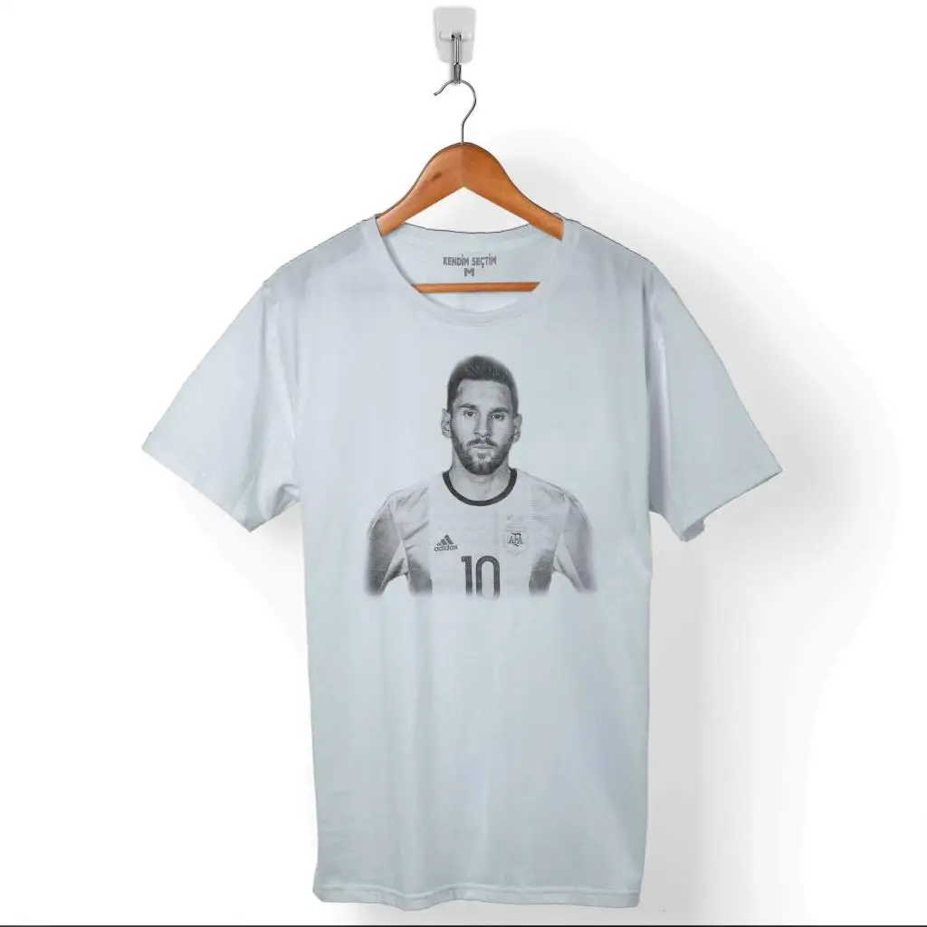 Король Лев LİONEL MESSİ Барселона футбол Джерси Белый Мужская футболка | одежда