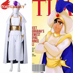 Costumebuy аниме Лампа Алладина Костюм Принца Алладина белый suirt костюм наряд для взрослых человек Хэллоуин вечерние косплей на заказ