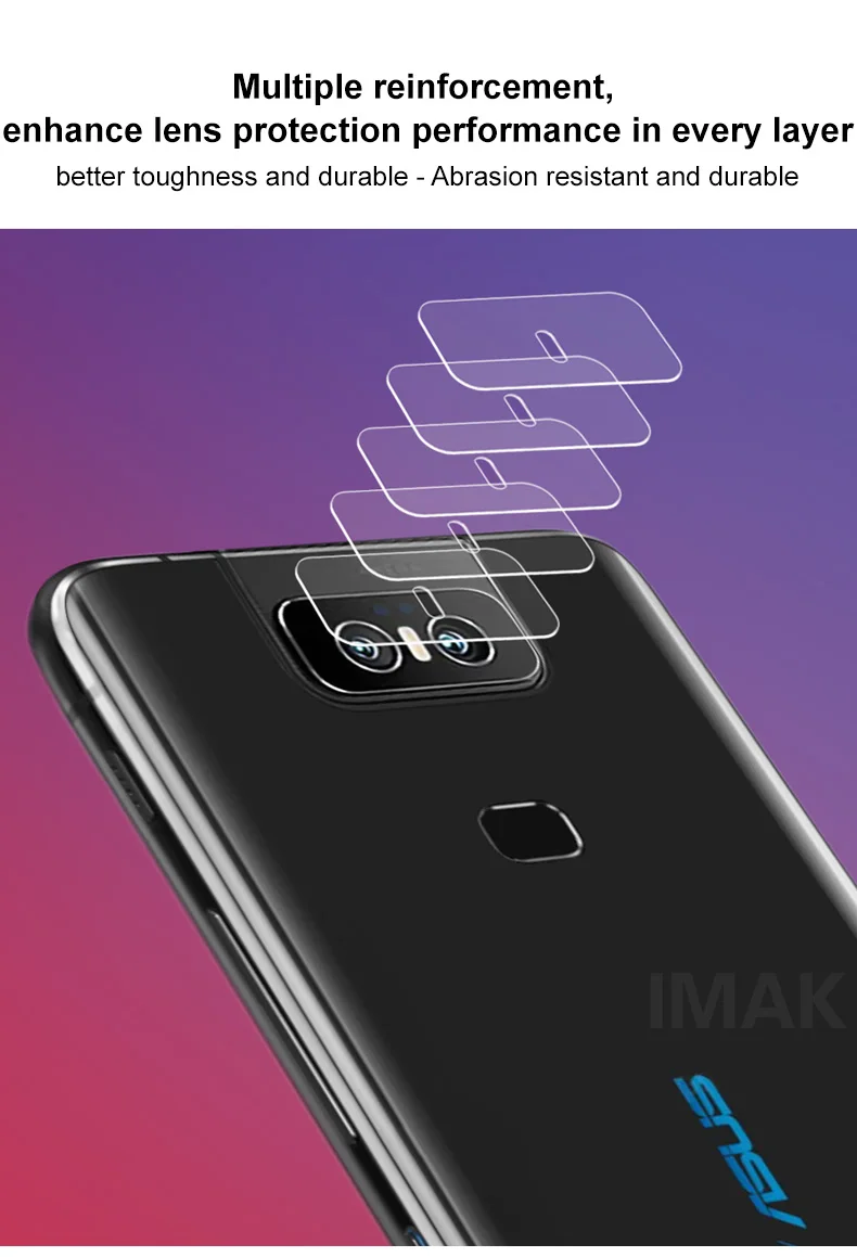 Imak 2 шт./упак. износостойкая защита для объектива камеры протектор для Asus Zenfone6 ZS630KL пленка из закаленного стекла