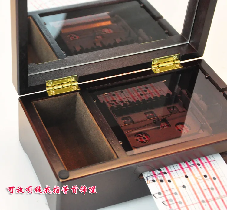 Free shipping A skillful craftsman house wooden hand tape music box can do stuff TDM202A since