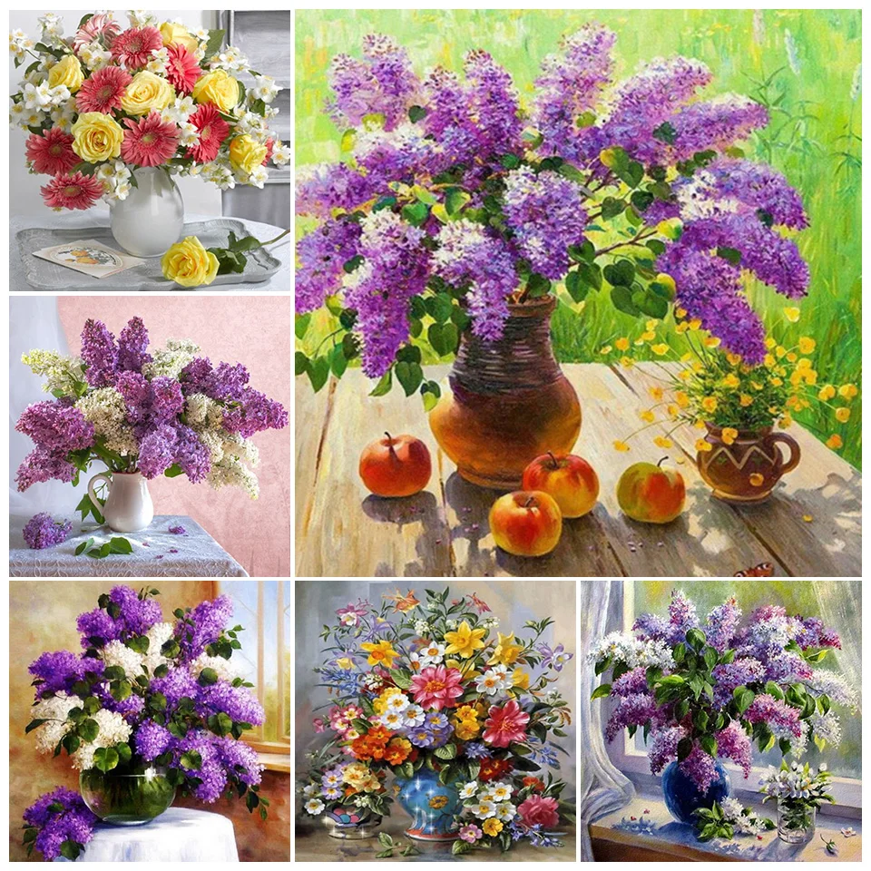 

5D diy Diamond Painting Flower Cross Stitch Kit Full Diamond Embroidery Flowers Pattern Mosaic Picture of Rhinestones Decor Gift
