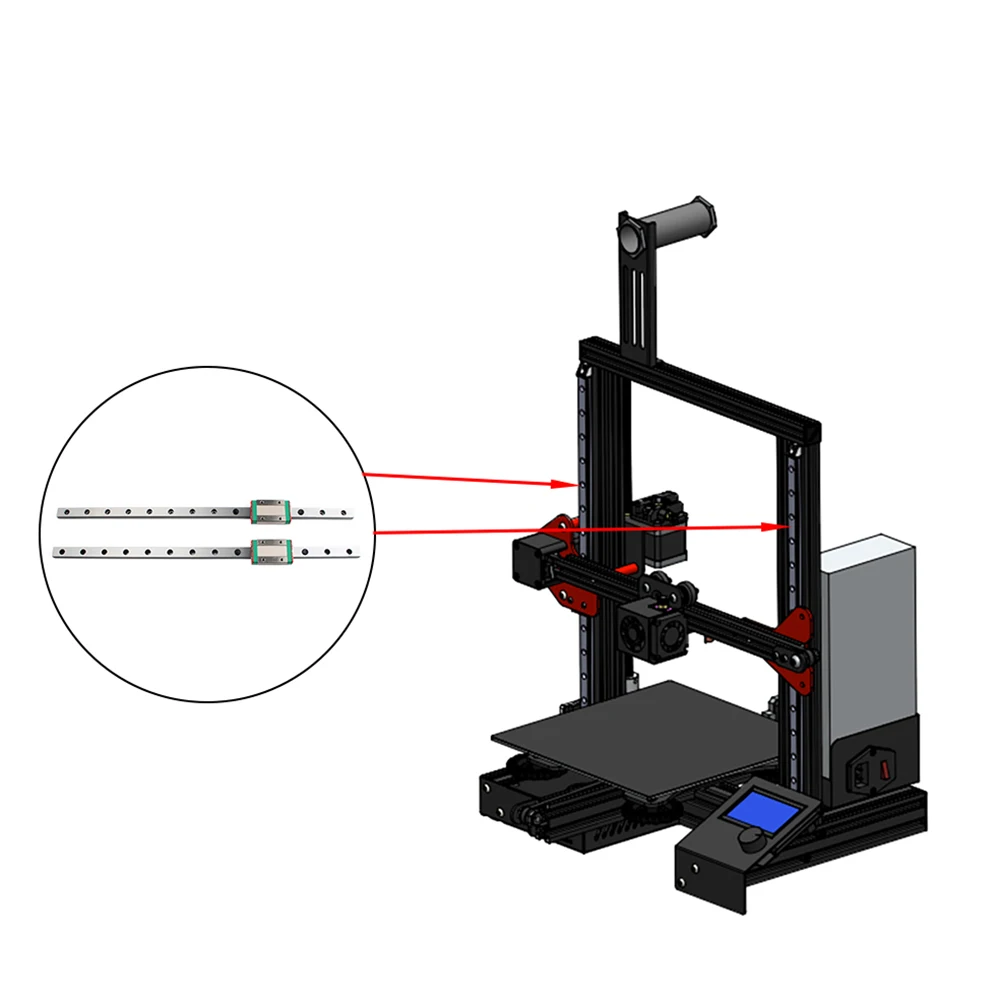 1 pçs mgn12h trilho linear acessórios creality