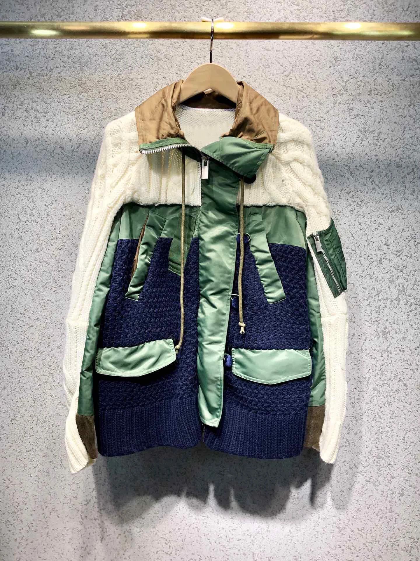 

2019 new ladies high quality fashion long sleeve lapel split wool woven jacket 0911