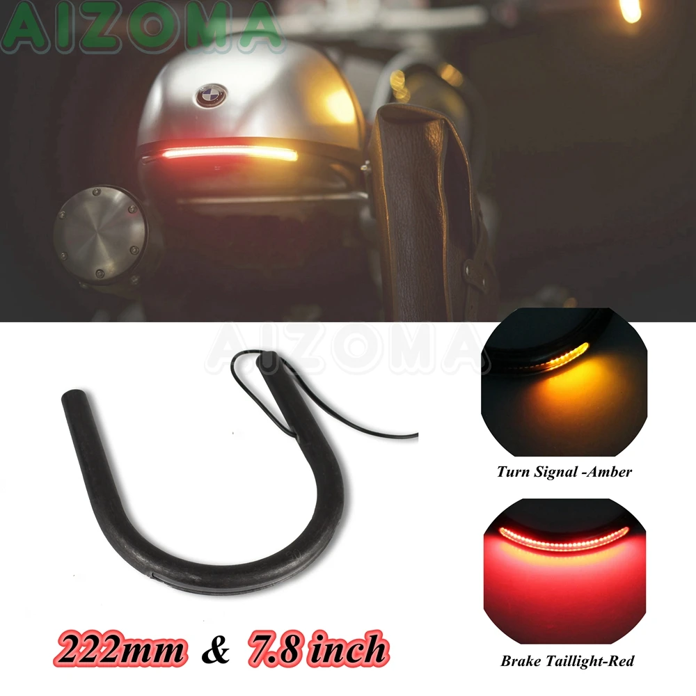 Universal Cafe Racer Brat Style Seat Frame Loop Fanale Posteriore Hoop W/ Led Indicatore Di Direzione Freno Per Yamaha Honda Scrambler Cb Gl Xjr