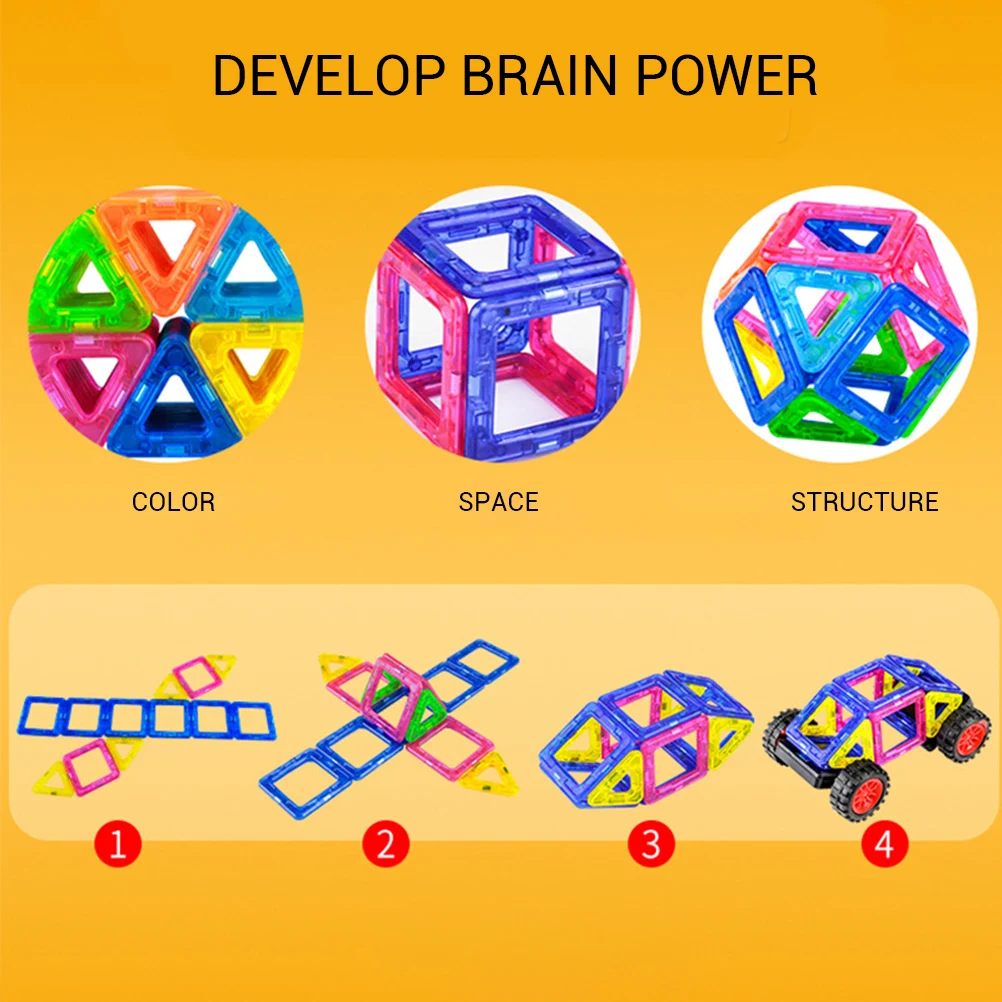 38 шт. DIY магнитные блоки Магнитный конструктор детский магнит дизайнерский для детей подарок развивающие игрушки для мальчиков и девочек