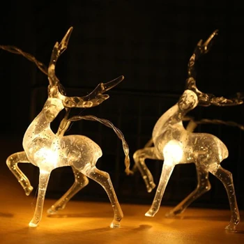 

New Deer LED String Light 10LED 20LED Battery Operated Reindeer Indoor Decoration for Home Holiday Festivals Outdoor Xmas Party