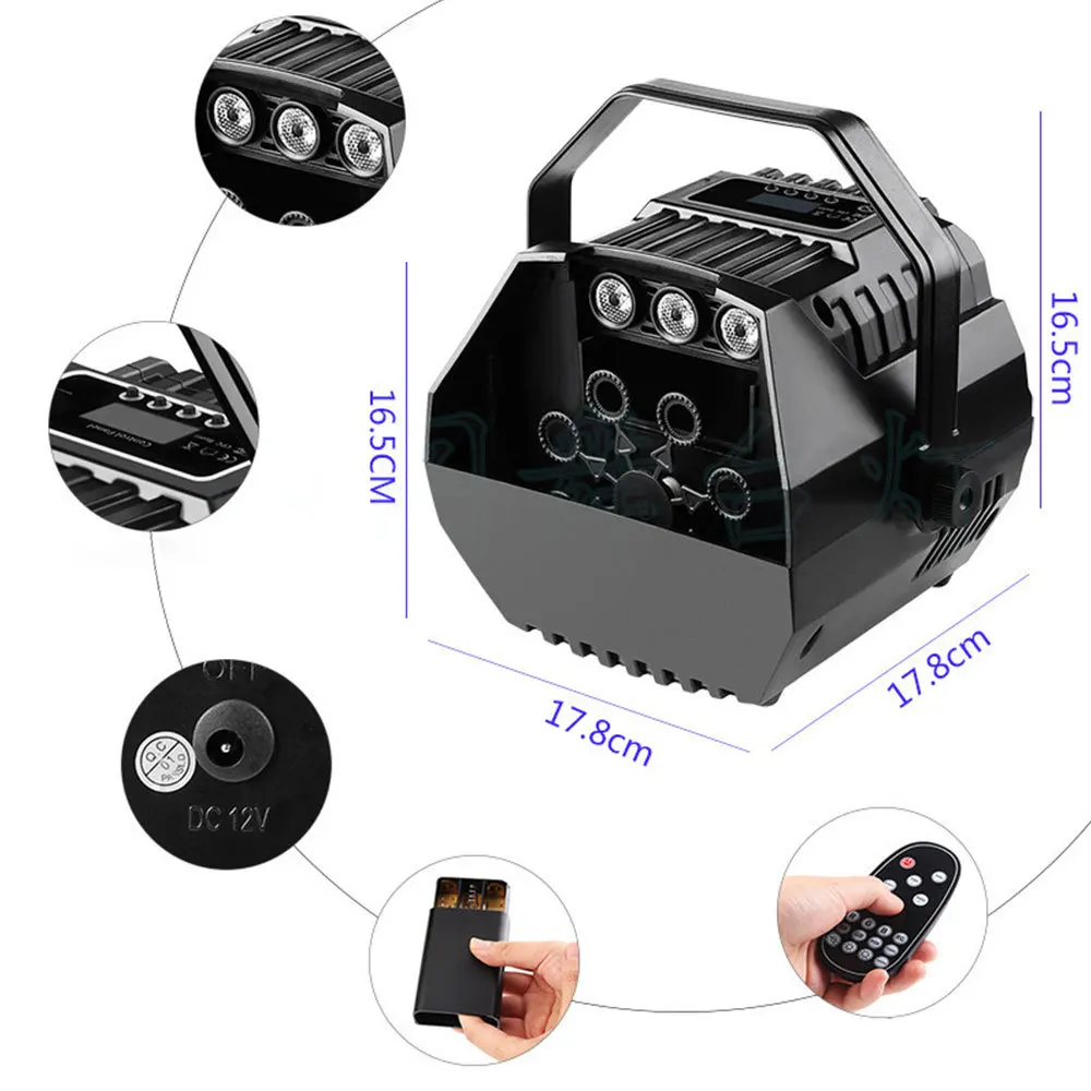 

1 pcs LED Stage Light Wireless Remote Control Bubble Machine Auto for Wedding Parties AU/EU/US/UK Plug Supplies