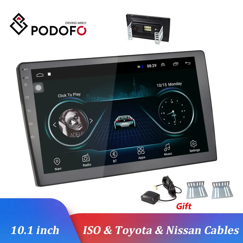 Podofo Android 10.1'' MP5 Multimedia Player GPS Navigation Autoradio Bluetooth Car Radio WIFI Mirror Link 2 Din Car Audio Stereo Podofo Android 10.1'' MP5 Multimedia Player GPS Navigation Autoradio Bluetooth Car Radio WIFI Mirror Link 2 Din Car Audio Stereo