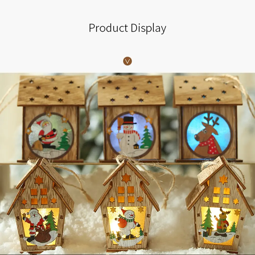Cabin With Lights Christmas Pendant Creative Christmas Tree Ornament Christmas Decoration Diy Small House
