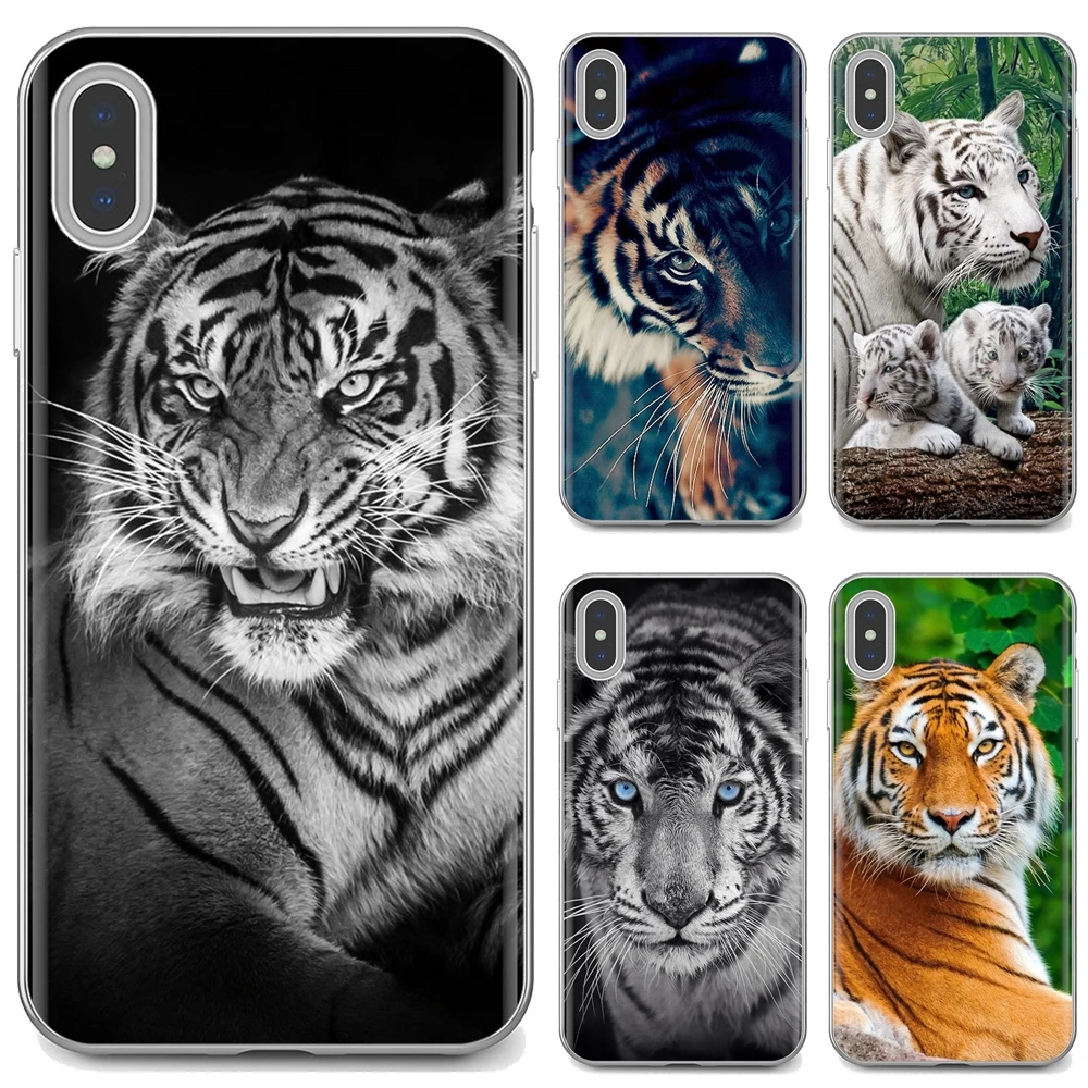 Силиконовый чехол для iPhone iPod Touch 11 12 Pro 4 4S 5 5S SE 5C 6 6S 7 8 X XR XS Plus Max 2020 3D Black Tiger Blue Eyes HD |