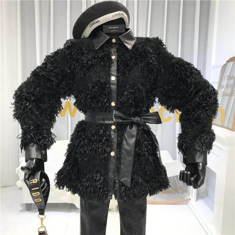 ALPHALMODA Весенняя женская кружевная рубашка с 3D кисточками и супер сказочными волосами, женская модная блуза с длинными рукавами и поясом