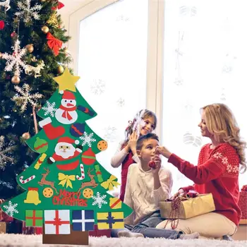 

Felt Christmas Tree 3ft Diy Christmas Tree with 26pcs Ornaments for Kids Christmas Gifts Home Door Wall Decoration