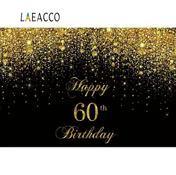 

Shiny Golden Polka Dots Light Bokeh Happy 60 50 40 30 18 16th Birthday Party Decor Poster Photo Background Photography Backdrop