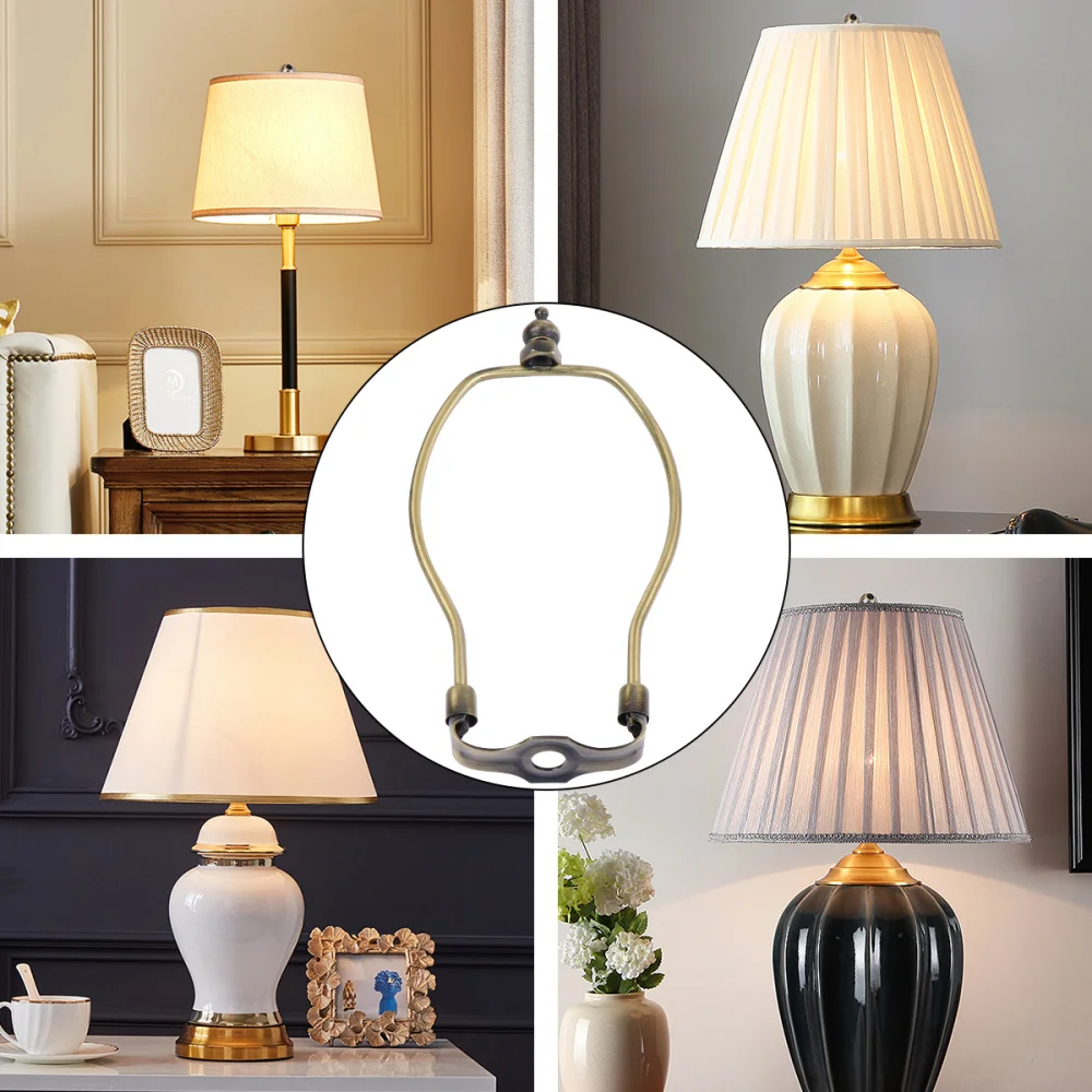 1Pc  Lampshades Alloy Plating Horn Frame Lampshade Bracket Lamp Lighting Lamp Horn Frame Lampshade Bracket (7.87 Inch Bronze)