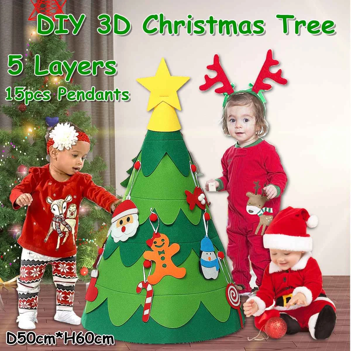 3D DIY комплект для рождественской елки рождественская сцена украшения детские игрушки подарки для детей