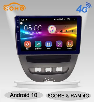 

Aygo Android 10.0 Octa Core 4+64G Car Multimedia Player Auto Radio For Peugeot 107 Toyota Aygo Citroen C1 2005-2014