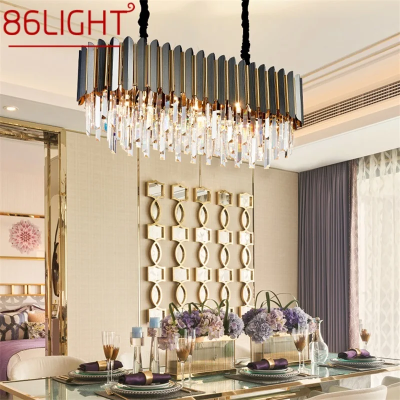 

86LIGHT Crystal Pendant Light Postmodern Luxury Chandelier LED Lamp Fixture for Home Dining Living Room