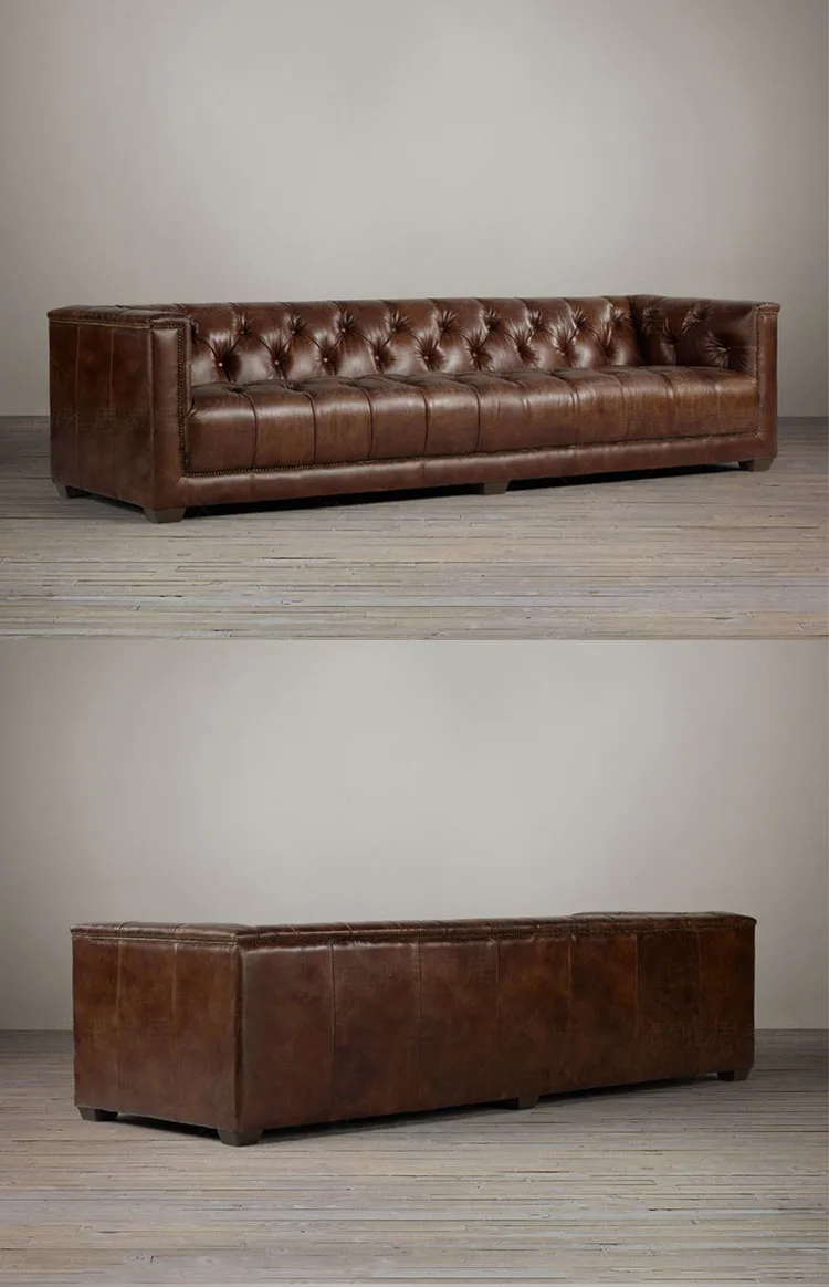 living room Sofa set диван мебель кровать muebles de sala chesterfield oil wax real genuine leather sofa cama puff asiento sala