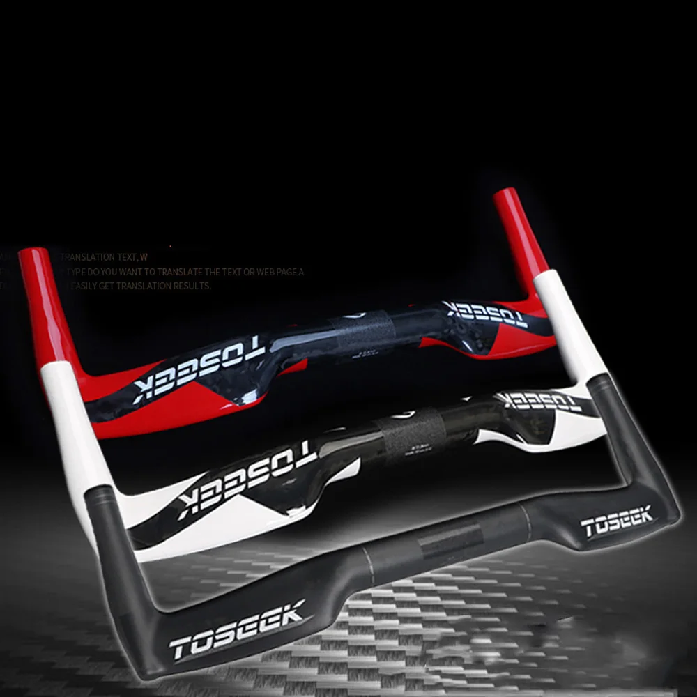 TOSEEK UD полностью из углеродного волокна, руль для фиксированной Шестерни дорожный велосипед TT Bullhorn Бар Руль дополнительный Размеры 400/420/440 мм