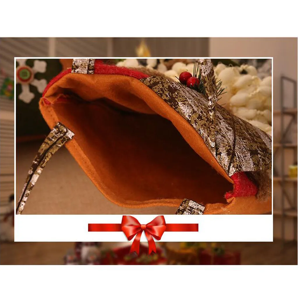 Лучшие продажи продуктов Санта Клаус подарочные сумки веселые рождественские сумки для конфет снеговик декоративный подарок кухонные аксессуары