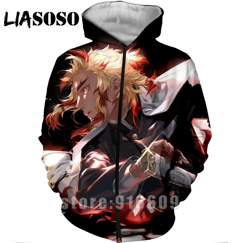 12 Новые осенние женские и мужские толстовки с 3D принтом Kimetsu No Yaiba, пальто, куртка в стиле панк, толстовка в стиле аниме Харадзюку, толстовка с капюшоном на молнии в стиле рок - Цвет: 12