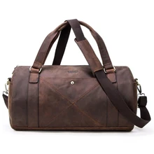 Роскошные брендовые дизайнерские сумки для путешествий Crazy Horse, Кожаные Дорожные Сумки из натуральной кожи, мужские ретро сумки