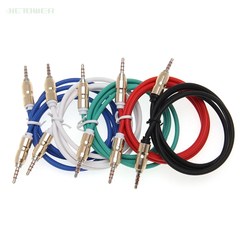 500pcs Aux Cable 3 5mm Jack Audio Male to Male Bullet head Car Audio Braided Stereo Cord For JBL Headphones Xiaomi Redmi Speaker