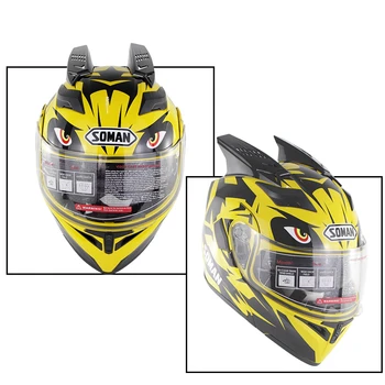 

Soman SM955 skyeye Flip up Dual Visors Full-Face Motorcycle Helmet+horn casco para moto Dot Approved free shipping