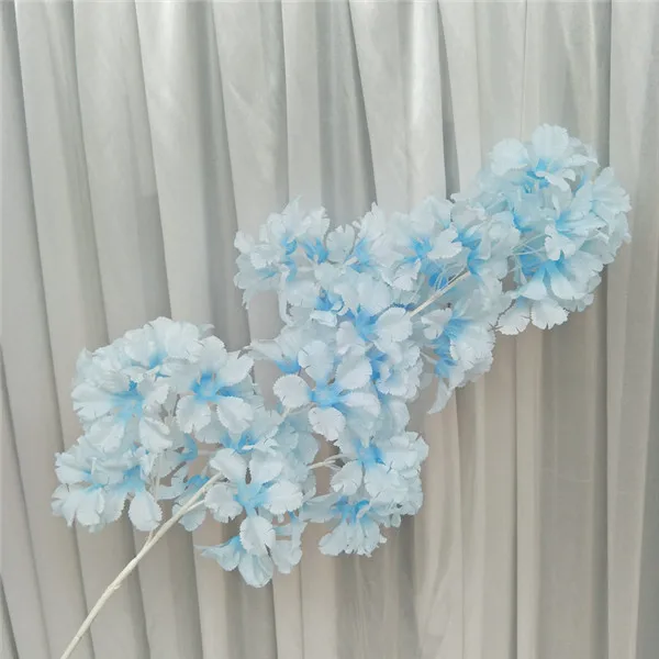 White-blue-85cm Высококачественная арифиальная ветви вишни Свадебные украшения благородные шелковые ветви сакуры свадебные аксессуары для домашнего магазина - Цвет: White-blue-85cm