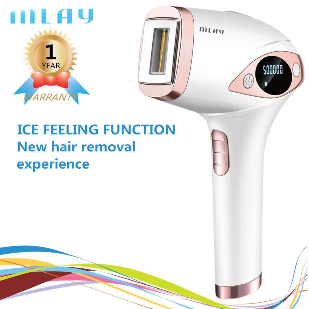 

MLAY T4 Laser Mini Hair Epilator Permanent Hair Removal IPL System 500000 Shot Light Pulses Whole Body Hair Remove