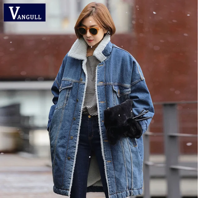 Fur Warm Winter Denim Jacket Women New 