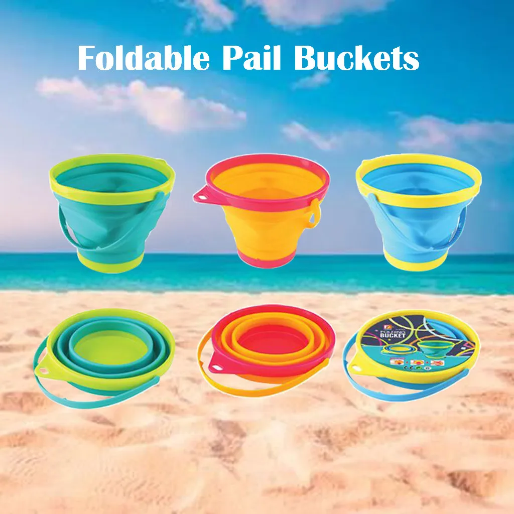 Children Beach Toy foldable Pail Bucket Collapsible Buckets Multi