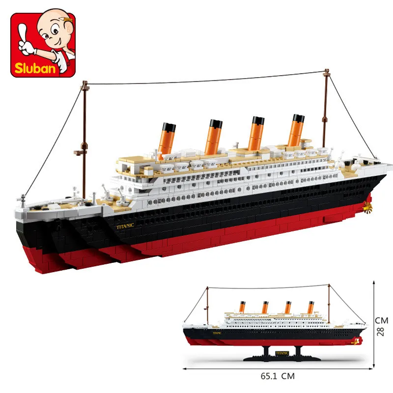 1021 шт. Sluban 0577 Titanic RMS лодка корабль playmobil модель строительные блоки Сделай Сам