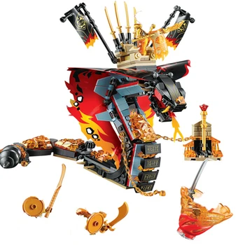 

487pcs Ninja Series Fire Fang Compatible Lepining 70674 Ninjagoes Model Building Blocks Brick Toy Christmas Gift For Children