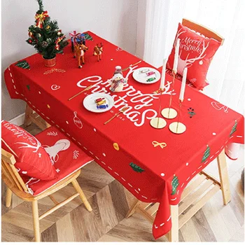 

Christmas Tablecloth Kitchen Dining Table Printing Furniture Christmas Party Ornaments Rectangle Table Cover ZB-DS100-30