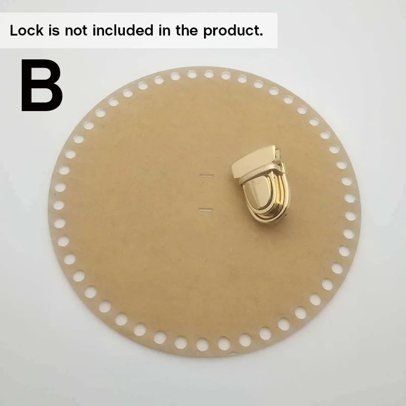 Type B Without lock 18 см круглый оргстекло акриловый лист для вязаной сумки Ткань Пряжа DIY плетение сумки аксессуары ручной работы 45 отверстий крючком мешок толщиной 2 мм - Цвет: Type B Without lock