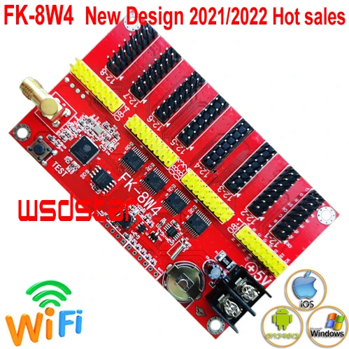 FK-8W4 WI-FI 4 * HUB08 + 8 HUB12 1792*64 896*128 одного цвета двойной цвет светодиодный контроллер