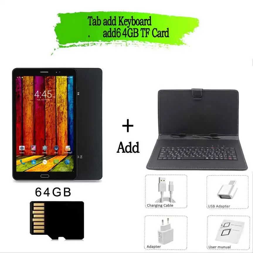 BDF 8 Inch 4GB RAM +64GB ROM Tablet Pc 3G 4G LTE Sim Card Android 9.0 Tablets Pc Mobile Phone Call Network Octa Core Pad Pc 