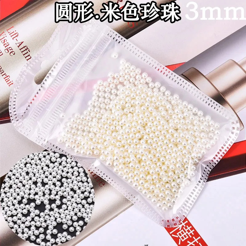 round beige 3mm 750 100-1200 шт 2 3, 4, 5, 6,7 мм круглые половинки кремового белого жемчуга цвета слоновой кости с плоской задней стороной, блестящие драгоценные камни из смолы и акрила с плоской задней поверхностью для украшения ногтей - Цвет: round beige 3mm 750
