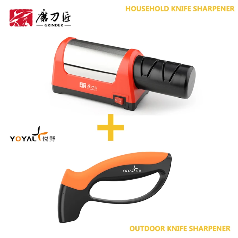 

Household electric knife sharpener and multi-function outdoor knife sharpener-T1031D+TY1708
