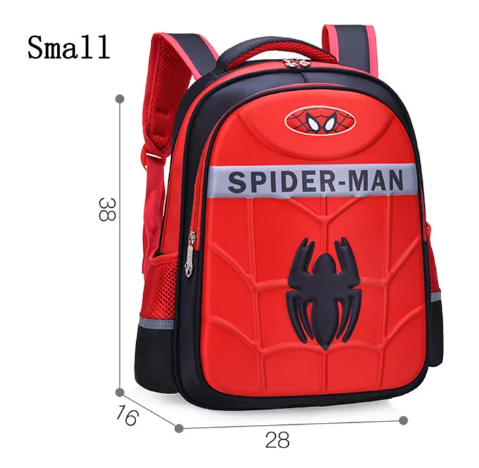 Spider small Школьный Рюкзак Капитан Америка для начальной школы, рюкзак с человеком-пауком для мальчиков, Жесткий 3D Школьный рюкзак, водонепроницаемый, 1-3-6 класс - Цвет: Spider small