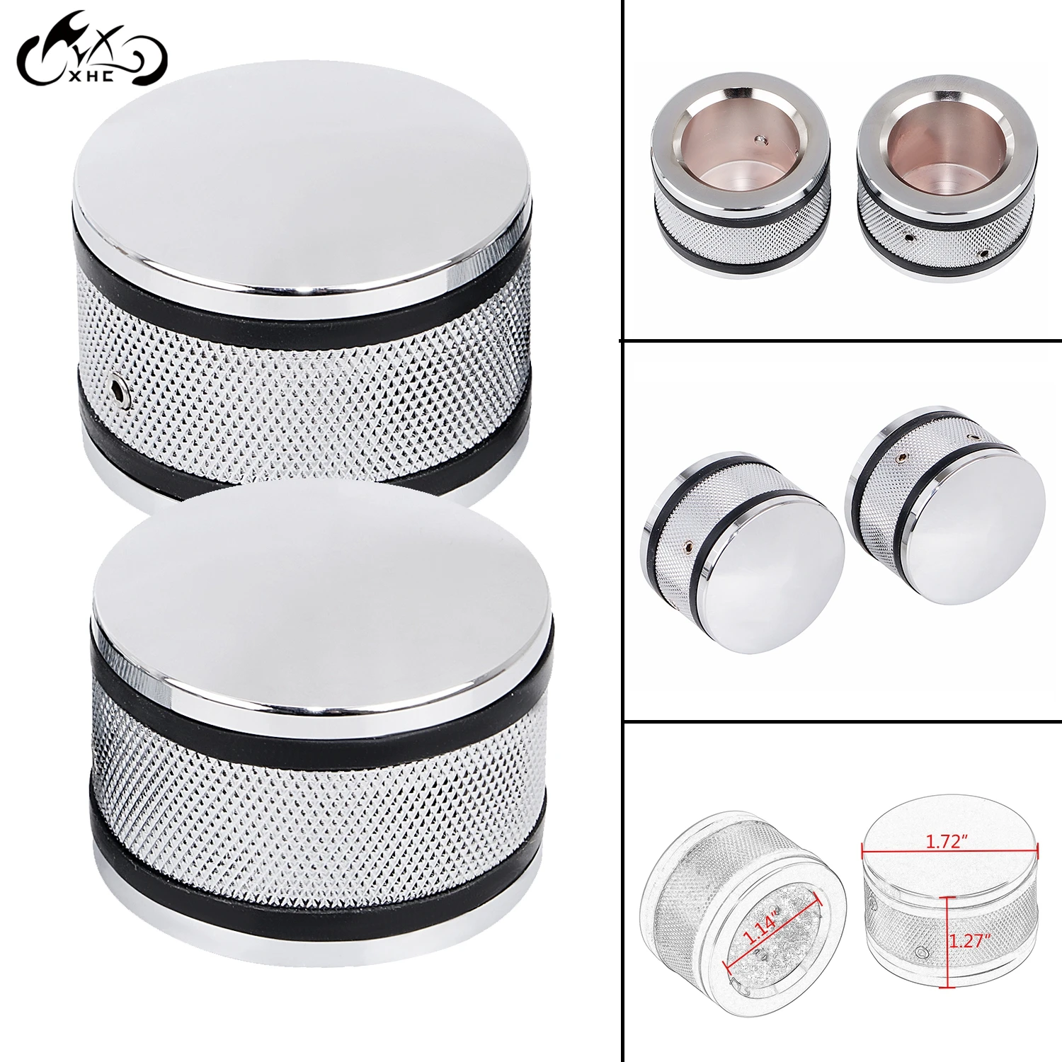 Motorcycle Chrome Front Axle Cap Nut Covers For Harley Touring Road