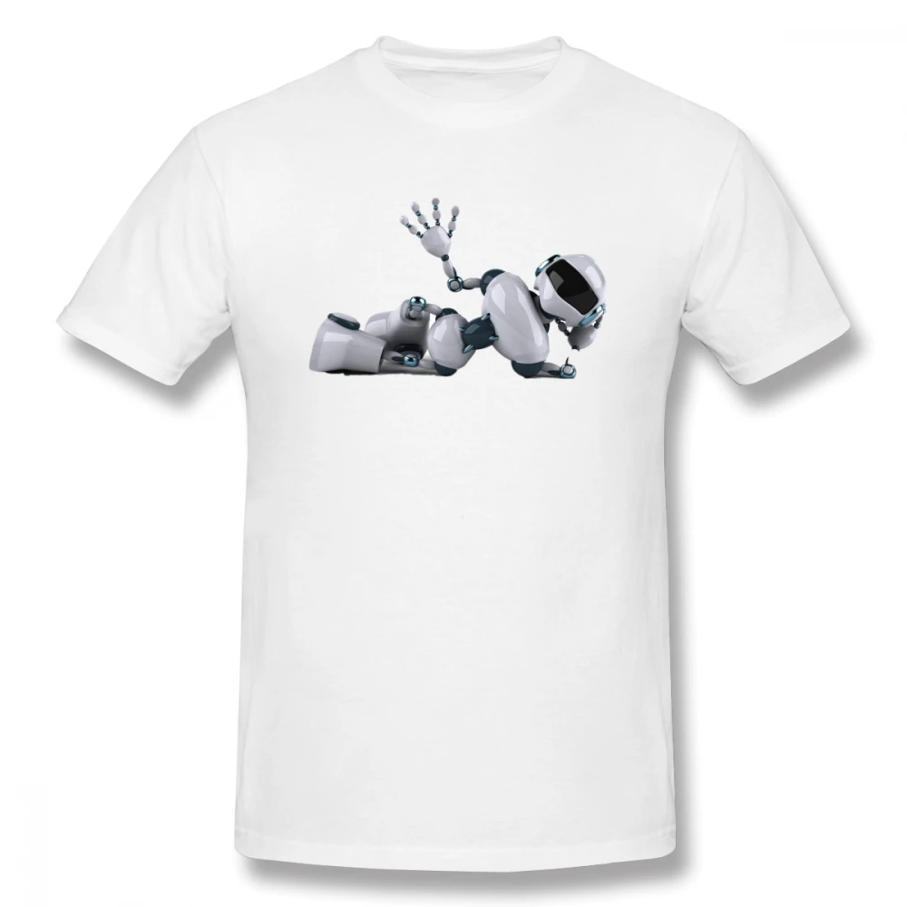 

creative Lovely Robot t shirt men Casual Fashion Men's Basic Short Sleeve T-Shirt boy girl hip hop t-shirt top tees