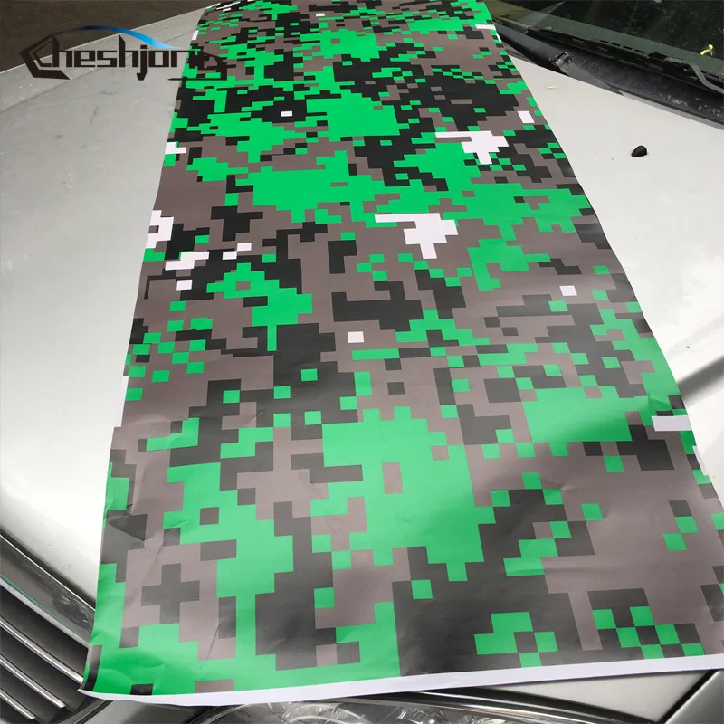 Green-Military-Camo-Large-Pixels-Camouflage-Vinyl-Car-Wrap-With-Air-Bubble-Free-for-Scooter