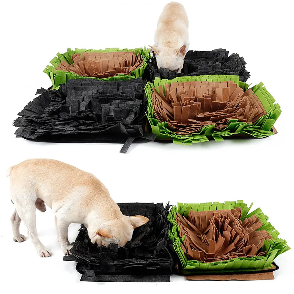 

Fleece Pet Sniffing Training Blanket Dog Slow Food Mat Nosework Pet Supplies for Large Medium Dog Funny Puzzle Puppy Accessories